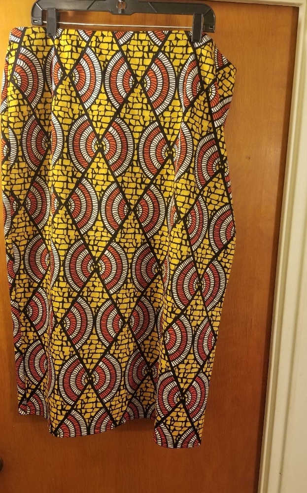 Ashley Stewart multicolored geometric pencil skirt